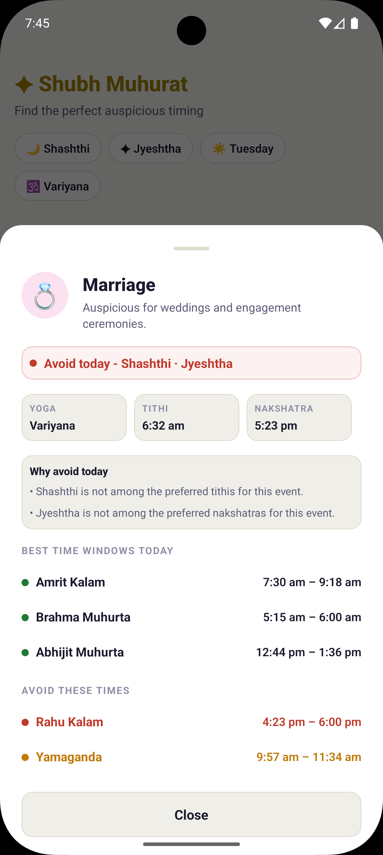 Marriage Muhurta